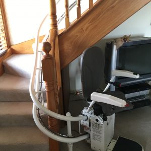 Platinum Curved stair lift with bottom park